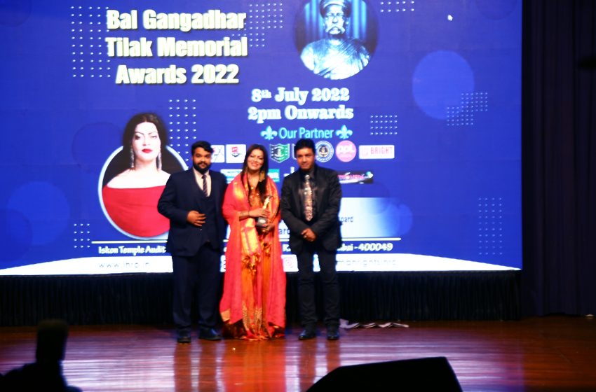 International Human Rights Council’s female president Annu Kashyap honored with Bal Gangadhar Tilak Memorial Award