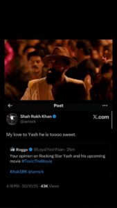 Shah Rukh Khan Sends Love to Yash and His Upcoming Film Toxic: A Fairy Tale for Grown-ups